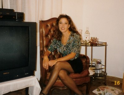 This picture is from 1996 after I moved to Italy, it was girls night out. :)