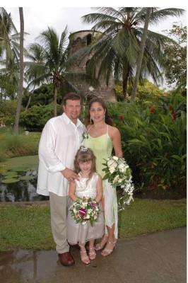 My wife Holly, Jade and I think thats me  wedding picture @ Barbados