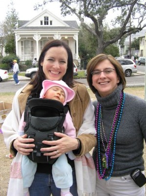 My wife, Melissa, and our hostess (and baby)