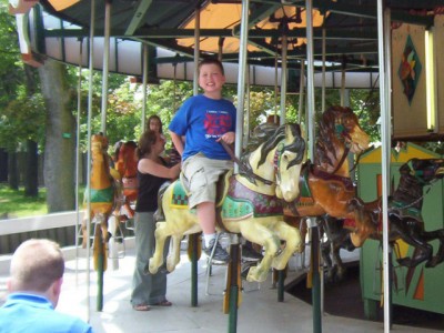 Connor on the merry-go-round